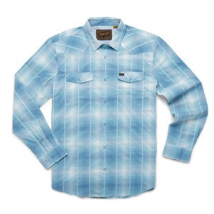 Howler Brothers H Bar B Tech Longsleeve Shirt Men's in Hombre Plaid Andros Blue
